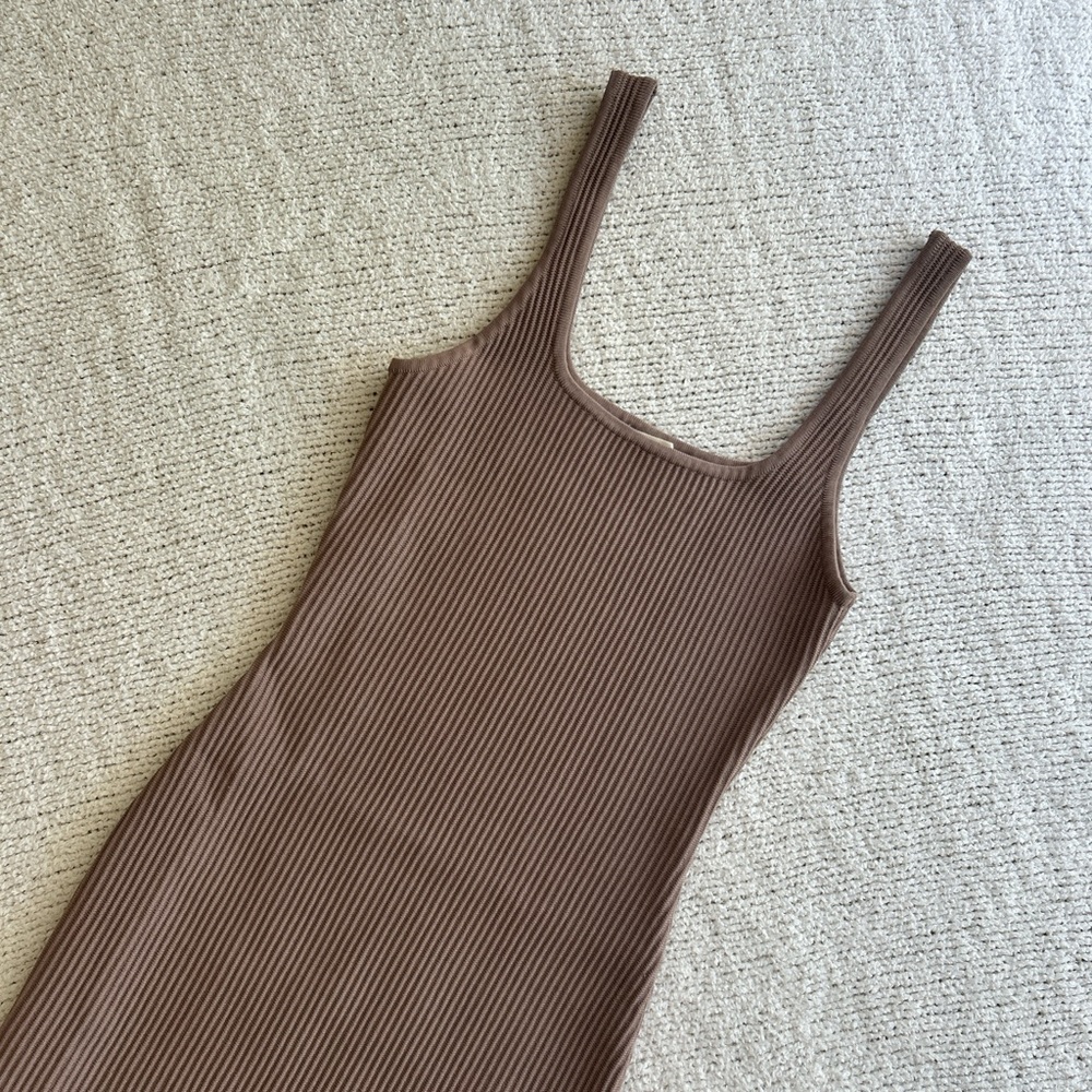 Altar'd State Brown Ribbed Midi Dress XS